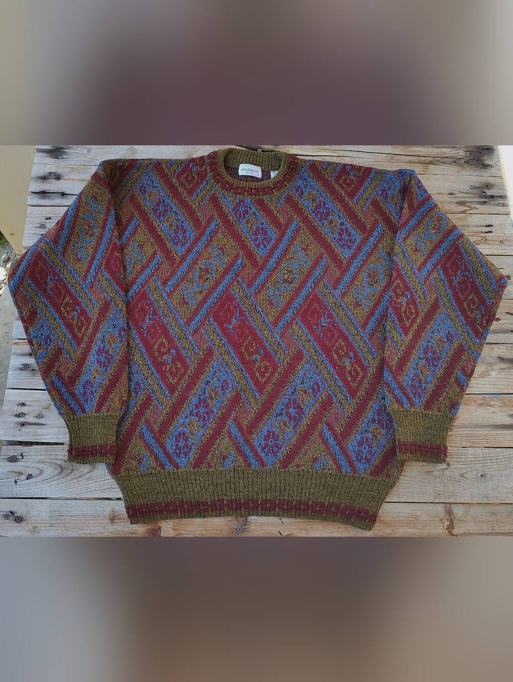 vintage 90's Saks Fifth Avenue Paisley alpaca wool knit sweater